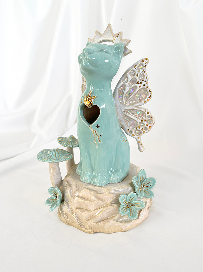 Enchanted Fairy Jaguar Censer Teal