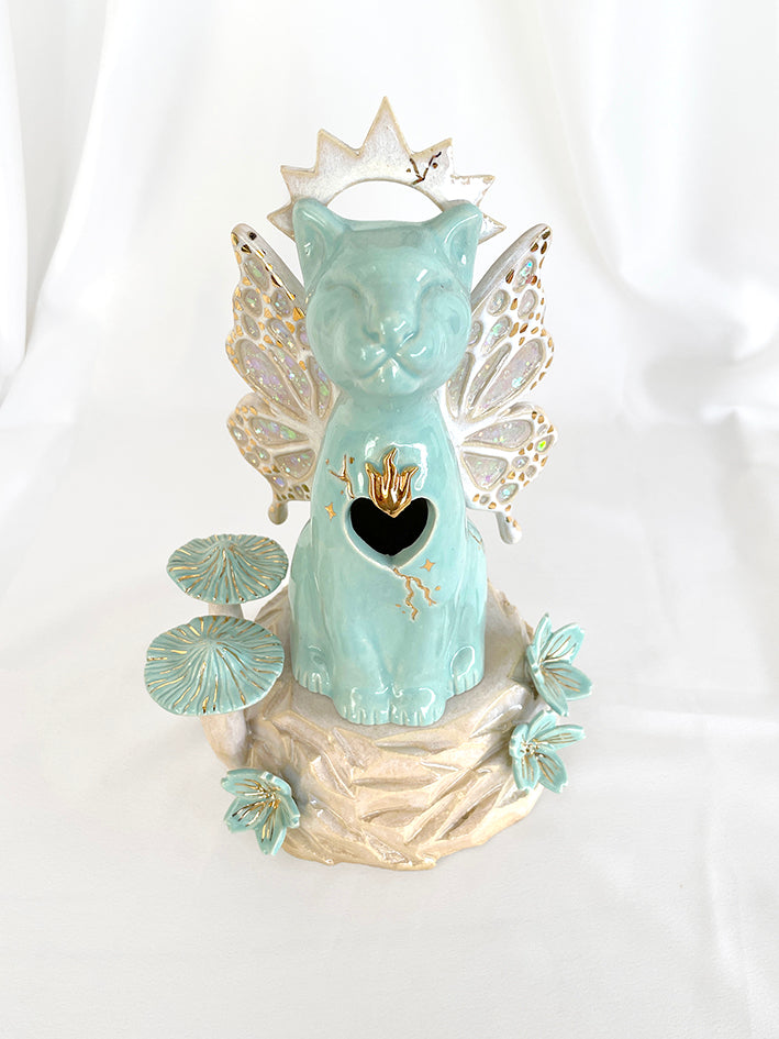 Enchanted Fairy Jaguar Censer Teal