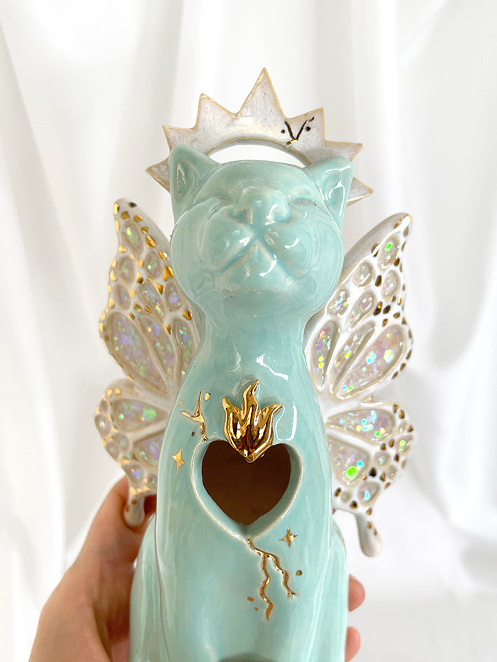 Enchanted Fairy Jaguar Censer Teal