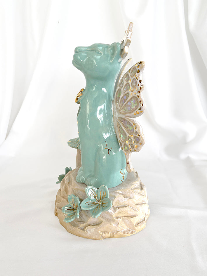 Enchanted Fairy Jaguar Censer Teal